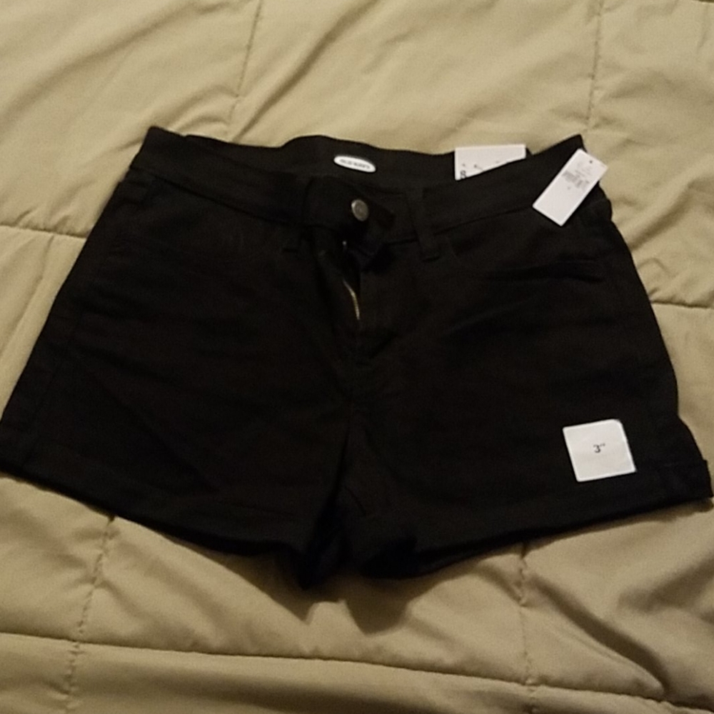 Never worn black denim shorts